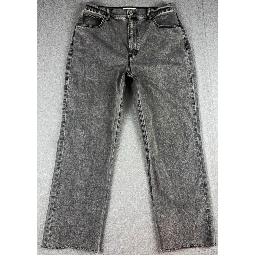 Abercrombie & Fitch Curve Love Jeans 29 8L Ultra High Rise Ankle Straight Gray